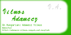 vilmos adamecz business card